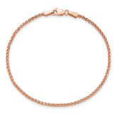 14K Rose Gold 7 inch 1.7mm Diamond-cut Spiga with Lobster Clasp Bracelet